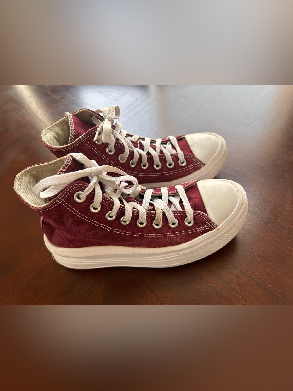 Converse High-Top Sneakers - Burgundy and White size 8